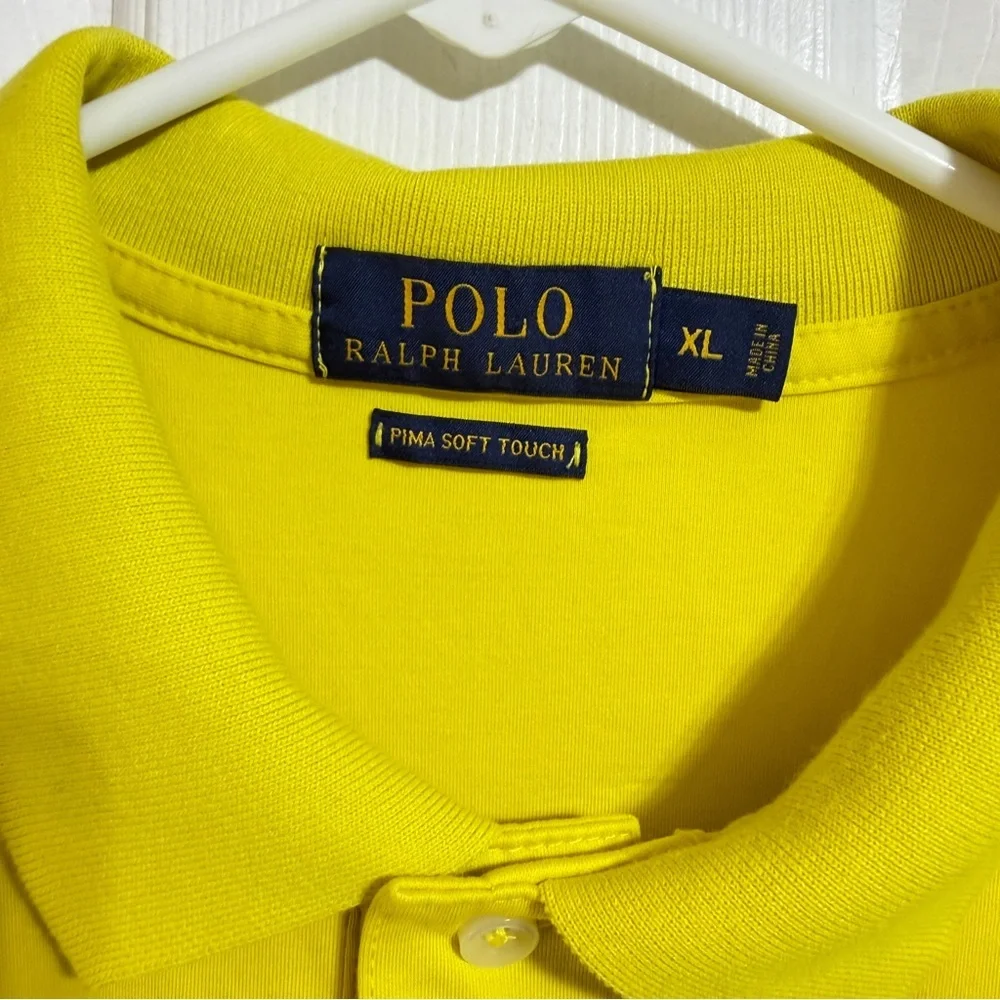 POLO Ralph Lauren bright yellow pima soft touch cotton polo shirt men’s XL